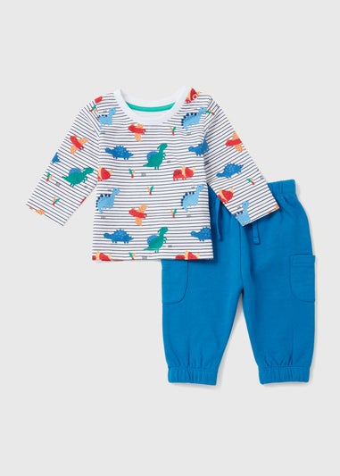 Baby Blue Dino T-Shirt & Cargo Set (Newborn-23mths)