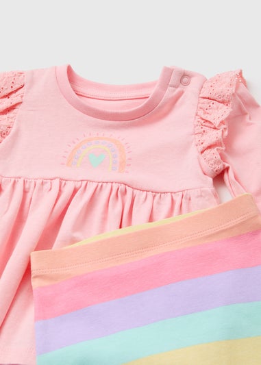 Girls Pink Rainbow Stripe Set (Newborn-23mths)