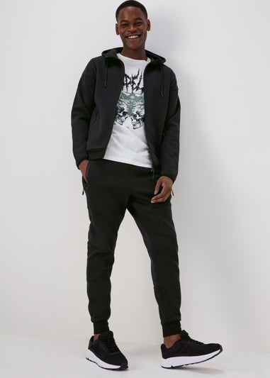 US Athletic Black Clean Panel Hoodie