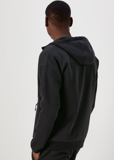 US Athletic Black Clean Panel Hoodie