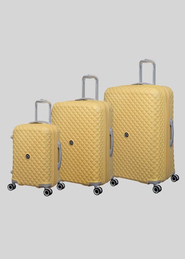 IT Luggage Yellow Quilted Suitcase