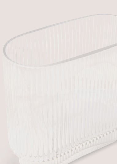 Rectangle Ribbed Glass Vase