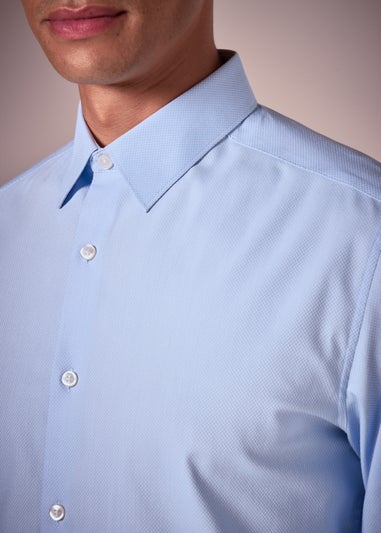 Taylor & Wright Blue Textured Regular Fit Shirt