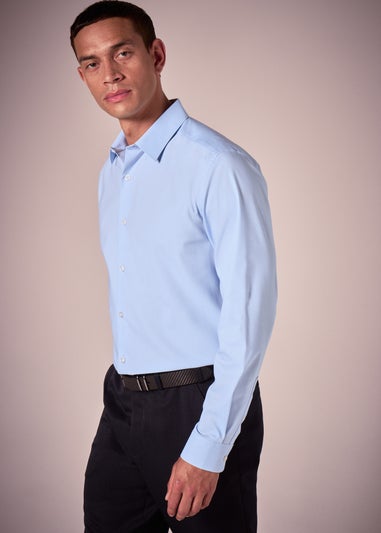 Taylor & Wright Blue Textured Regular Fit Shirt