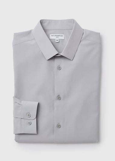 Taylor & Wright Grey Slim Fit 4 Way 
Stretch Shirt