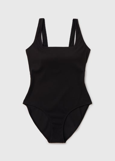 Black Textured Swimsuit