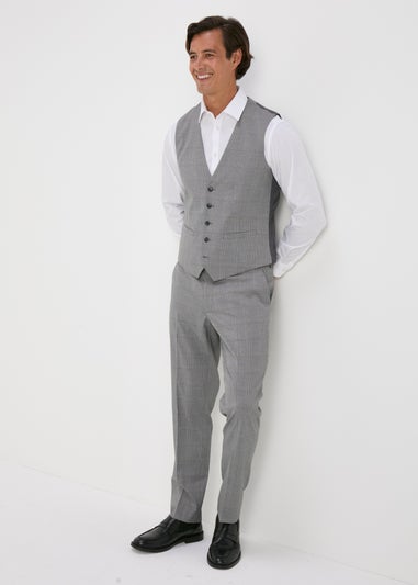 Taylor & Wright Grey Caramel Check Slim Fit Formal Trousers