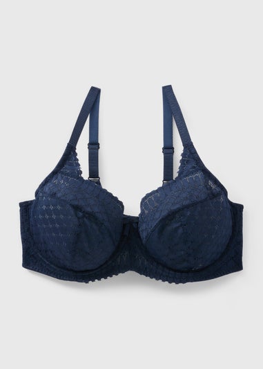 Navy Stretch Lace DD+ Bra