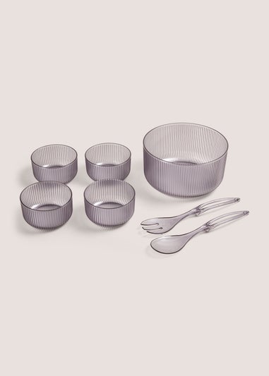 Outdoor 7 Piece Black Bowls Set