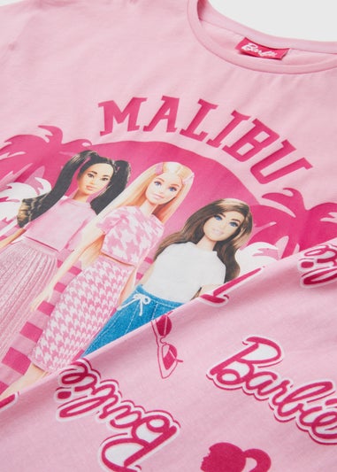 Pink Barbie Dolls Slogan Pyjama Set (4-12yrs)