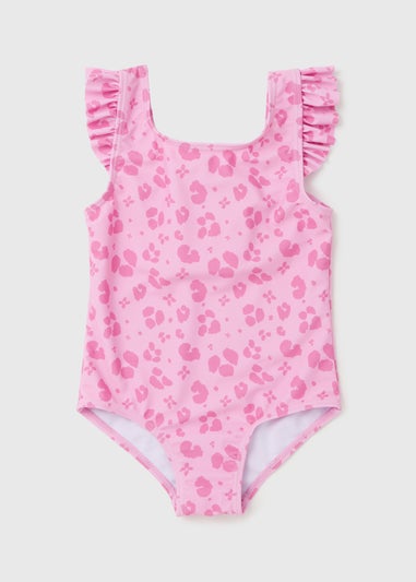 Girls Pink Leopard Swimsuit (1-7yrs)