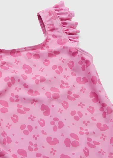 Girls Pink Leopard Swimsuit (1-7yrs)