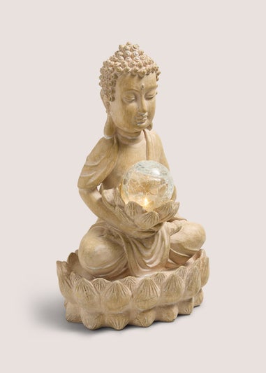 Outdoor Cream Buddha Solar Light (14.5cm x 33cm)