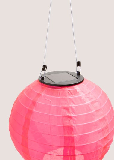 Outdoor Pink Single Ball Solar Light (20cm x 20cm x 20cm)