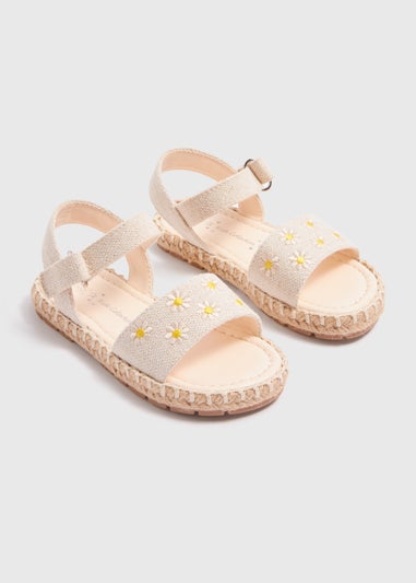 Girls Cream Daisy Espadrille Sandals (Younger 4-12)