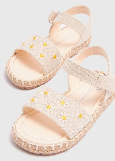 Girls Cream Daisy Espadrille Sandals (Younger 4-12)