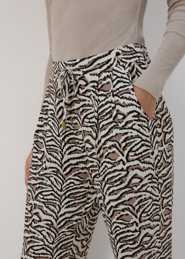 Brown Animal Print Harem Trousers