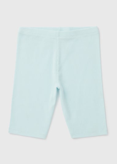 Girls Blue Ribbed Shorts (7-13yrs)