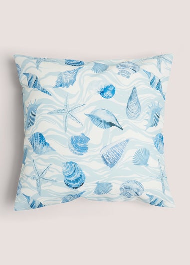 Blue Scatter Shell Cushion (43cm x 43cm)