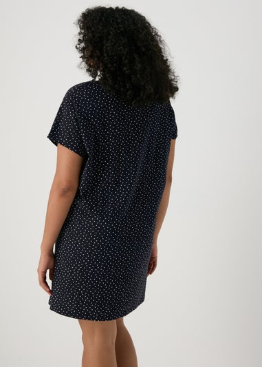 Blue Leopard Print Long T-Shirt