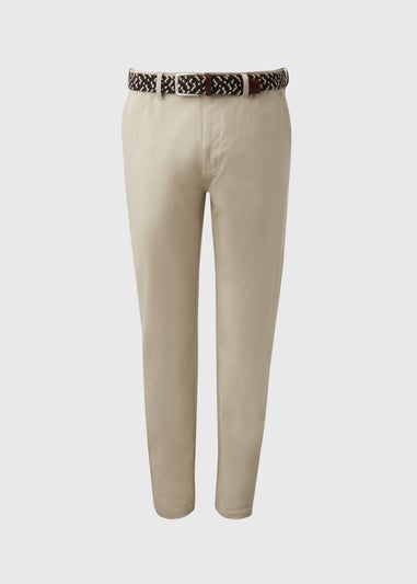 Bone Belted Chino Trousers