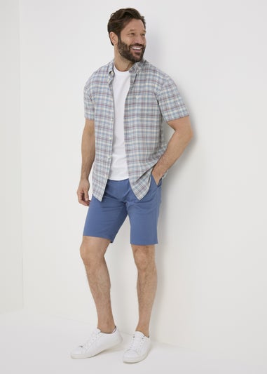 Blue Belted Chino Shorts
