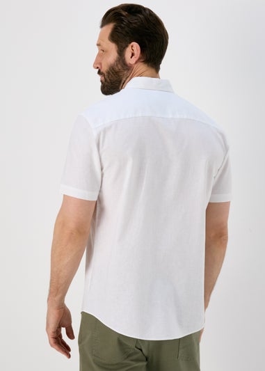 Lincoln White Short Sleeve Linen Shirt