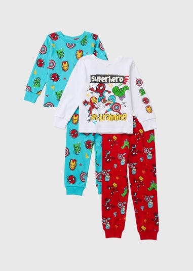 Marvel Kids 2 Pack Red & Blue Pyjama Sets (12mths-6yrs)