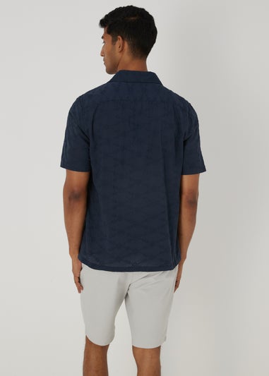 Navy Broderie Shirt