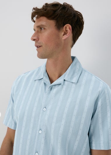 Blue Dobby Stripe Shirt