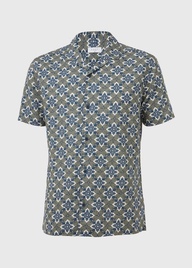 Khaki Geo Print Shirt