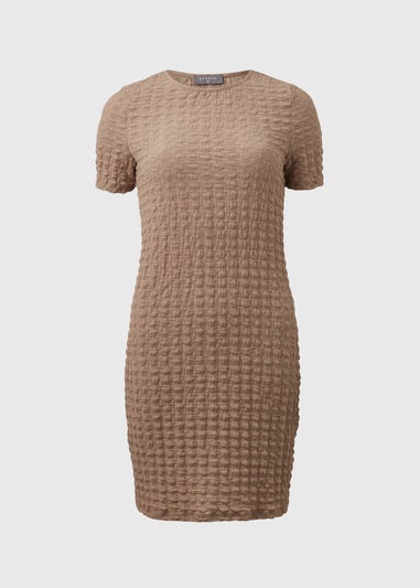 Stone Hyper Textured Mini Dress