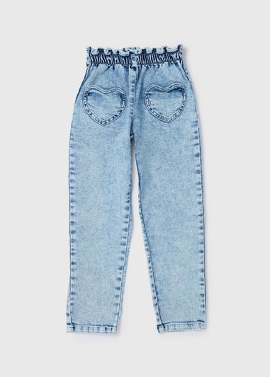 Girls Blue Heart Pocket Jeans (1-7yrs)