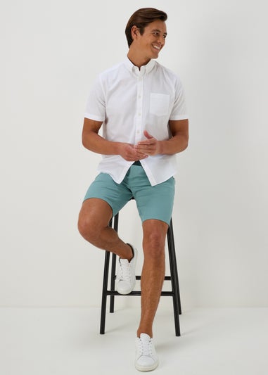 Teal Straight Fit Chino Shorts