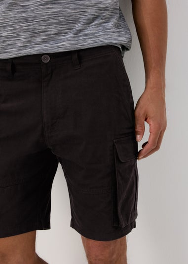 Black Basic Cargo Shorts