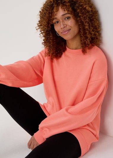 Papaya Petite Coral Longline Sweatshirt