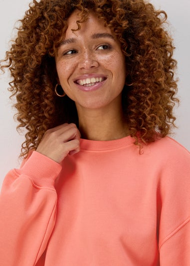 Papaya Petite Coral Longline Sweatshirt