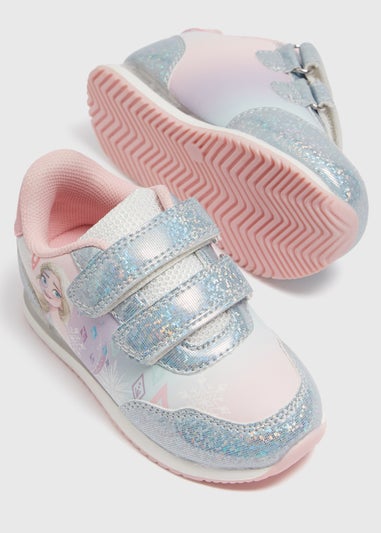 Girls Silver Frozen Light Up Trainers (Younger 4-12)