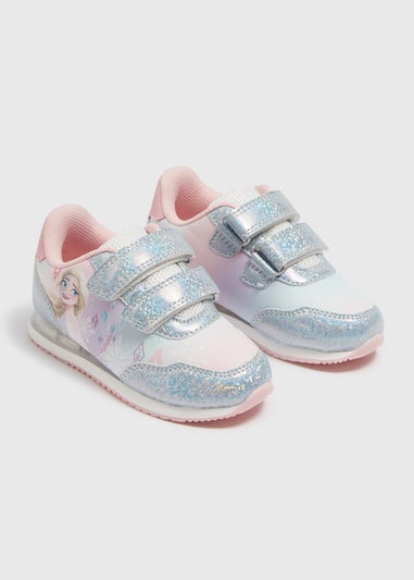 Girls Silver Frozen Light Up Trainers (Younger 4-12)