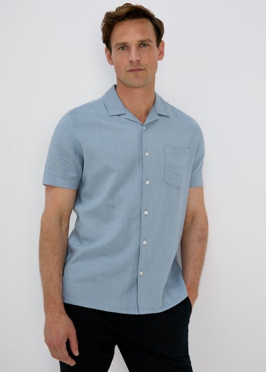 Blue Linen Viscose Shirt