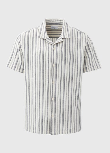 Ecru Stripe Design Cheesecloth Shirt