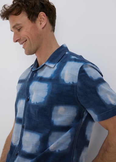 Blue Vivid Print Short Sleeve Shirt