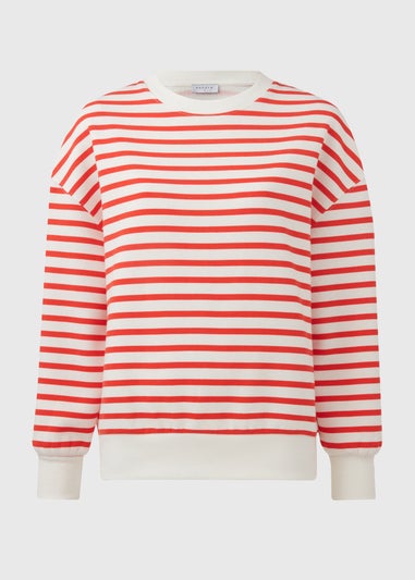 Red Stripe Basic Sweatshirt