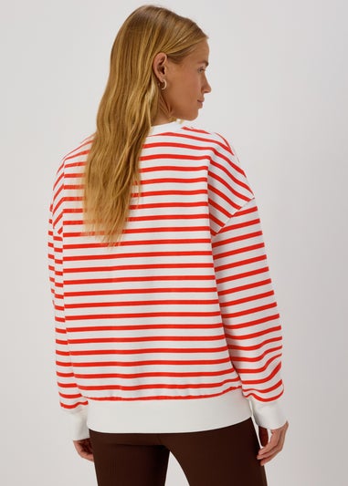 Red Stripe Basic Sweatshirt