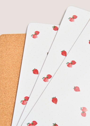 4 Pack Strawberry Placemats (29cm x 21.5cm x 1.5cm)