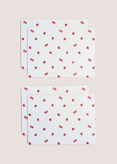 4 Pack Strawberry Placemats (29cm x 21.5cm x 1.5cm)