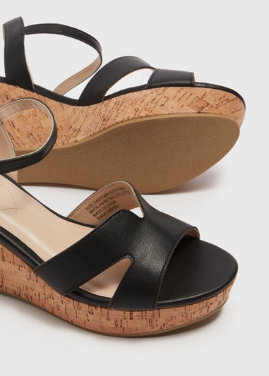 Black Jute Cork Wedges