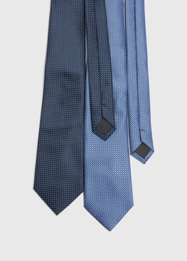 2 Pack Navy & Blue Geo Design Tie