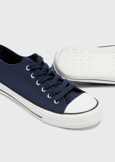 Navy Toe Cap Canvas Trainers