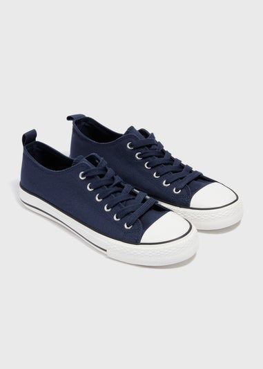 Navy Toe Cap Canvas Trainers